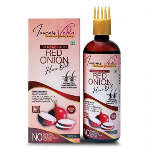 Iuvenis Veda Red Onion Hair Oil - 200 ML | Strengthens and Nourishes Hair | For Men & Women Both | All Types of Hair