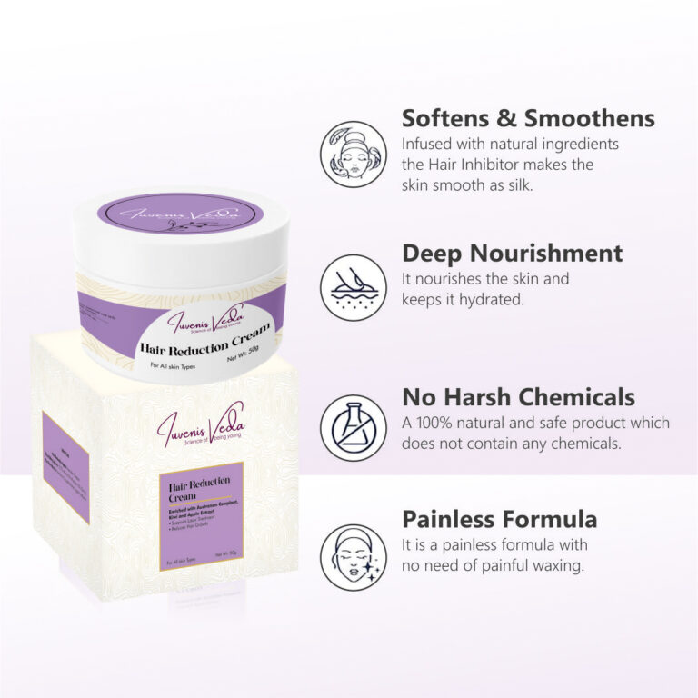 Iuvenis Veda Hair Reduction Cream- 50G | Permanent Relief from Unwanted Hair | For Men and Women | All Skin Types - Image 4